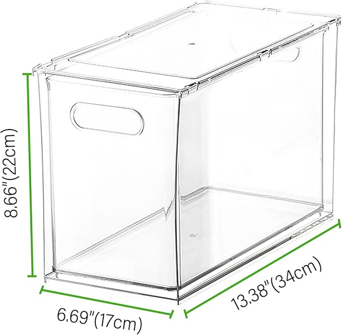 loobuu Plastic Storage Drawer, Clear Stackable Storage Bin, Multi-Use Large Organization Solution for Kitchen, Pantry, Bathroom, Home, Snack, Makeup, Under Sink Organizer Vanity Cabinet
