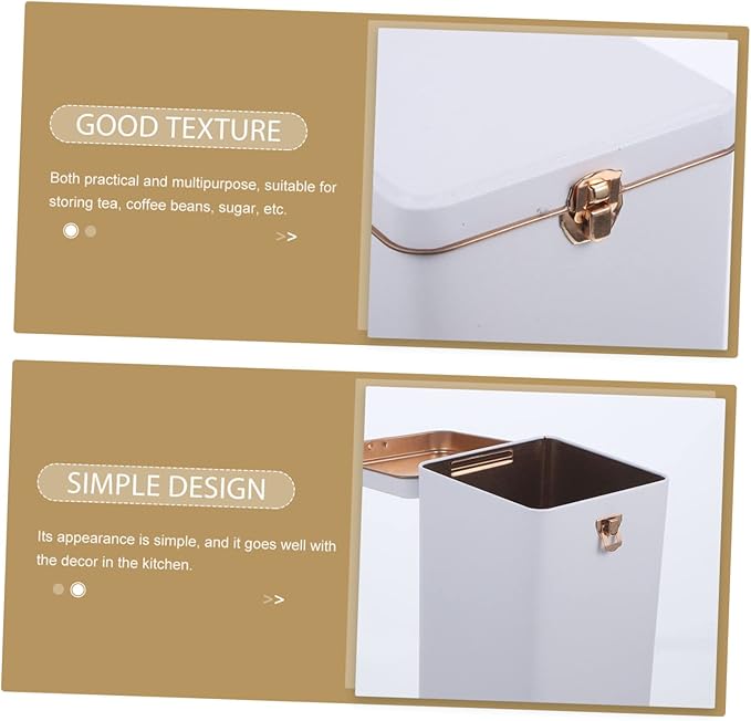 Metal Tea Canister with Airtight Lids Candy Jar Kitchen Storage Jar Tea Tin Tins Tea Storage Jar Jars with Lid Food Storage Tin Container White Tea Box Loose Tea Tinplate