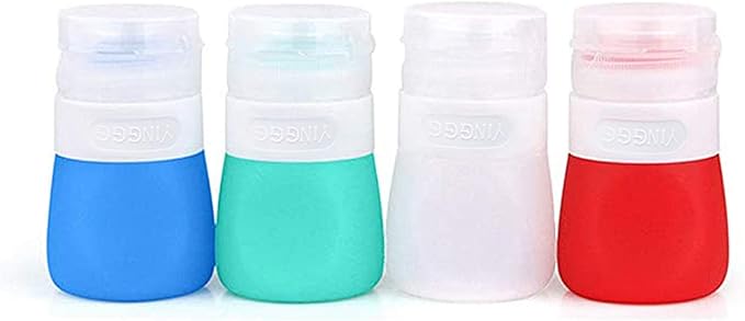 YINGGG Squeeze Portable Salad Dressing Container to Go Bottles for Sauces, Mini Salad Dressing Bottles,Leakproof Condiment Storage Bottle, Dressing to Go for Lunch set of 4 (37ML)