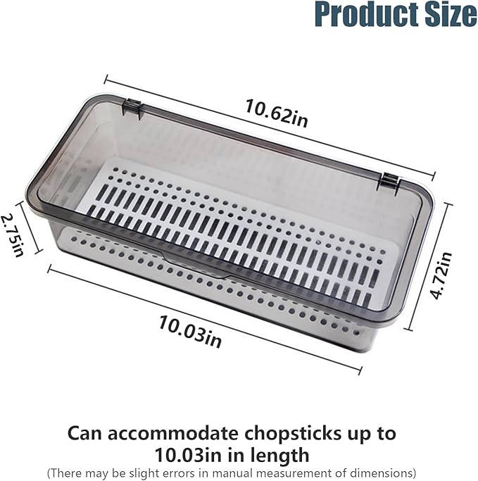 SUNSHNO 2PCS Flatware Tray with Lid and Drainer, Tableware Utensil and Cutlery Drawer Organizer with Lid Covered Silverware Tray to Keeps Your Cutlery Organized and Protected