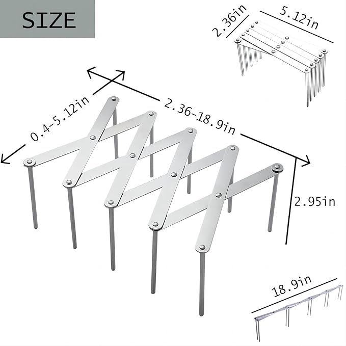 GREATLINK Adjustable Pot Lid Organizers, Dish Rack to Store Houseware, Plate Rack While Cooking, Kitchen Cabinet Pantry Pan and Pot Lid Organizer Rack Holder,4 sectional, 1Pcs