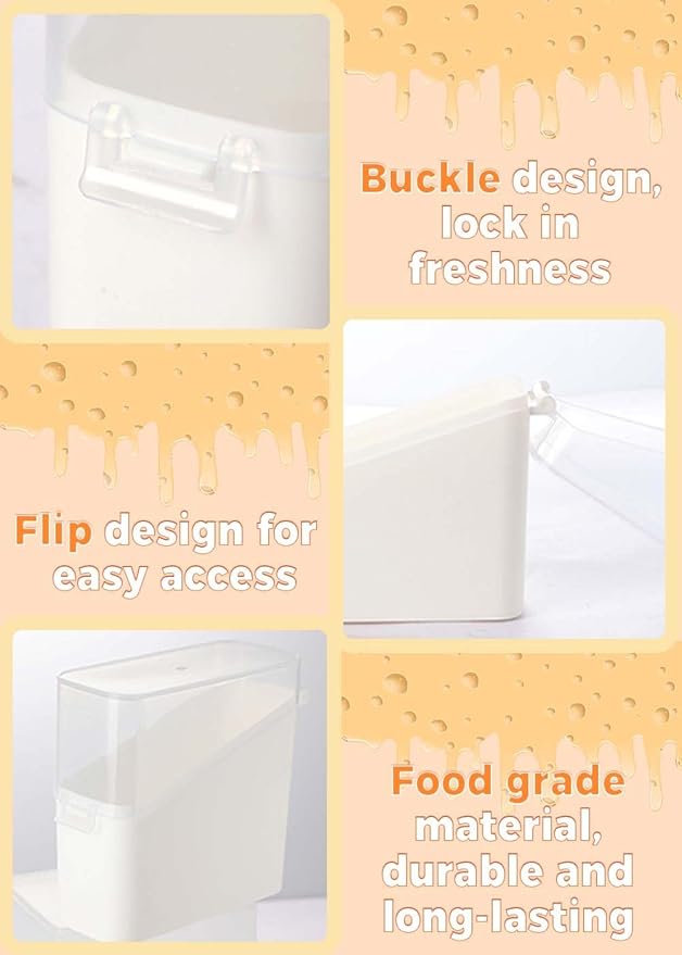 Sliced Cheese Container for Fridge, 2/4 PCS Cheese Storage Box with Flip Lid Plastic Cheese Keeper Cheese Saver Holder (4pcs)