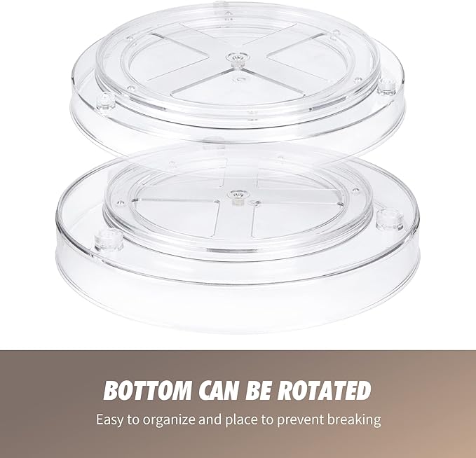 Lazy Susan Turntable Organizer for Cabinet, Clear Spice Rack for Pantry Lazy Susan Organizer, Kitchen (9 & 11 inch)
