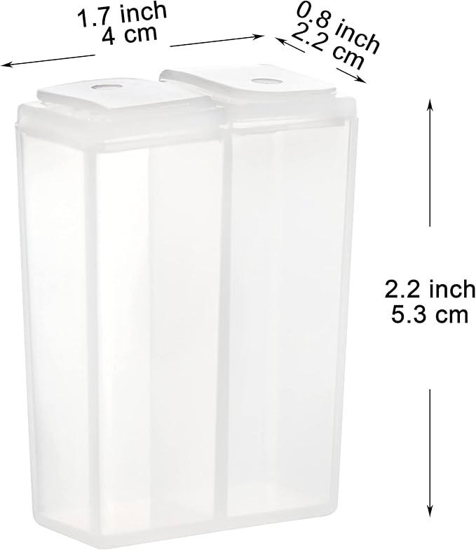 Youngever 4 Pack Plastic Salt and Pepper Shaker Set, Clear Salt and Pepper Containers with Lid, Plastic Spice Jar, Spice Dispenser To Go Set for Travel Camping Picnic Outdoors Kitchen Lunch Boxes.