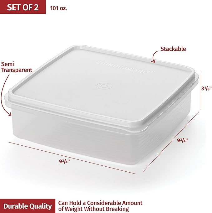 Plastic Storage Containers with Lids – 2-Pack 3L Cupcake Carrier – Leakproof Cookie Storage Containers Airtight – BPA-Free Plastic Containers with Lids for Food Storage, Meal Prep, Leftovers, Cupcakes