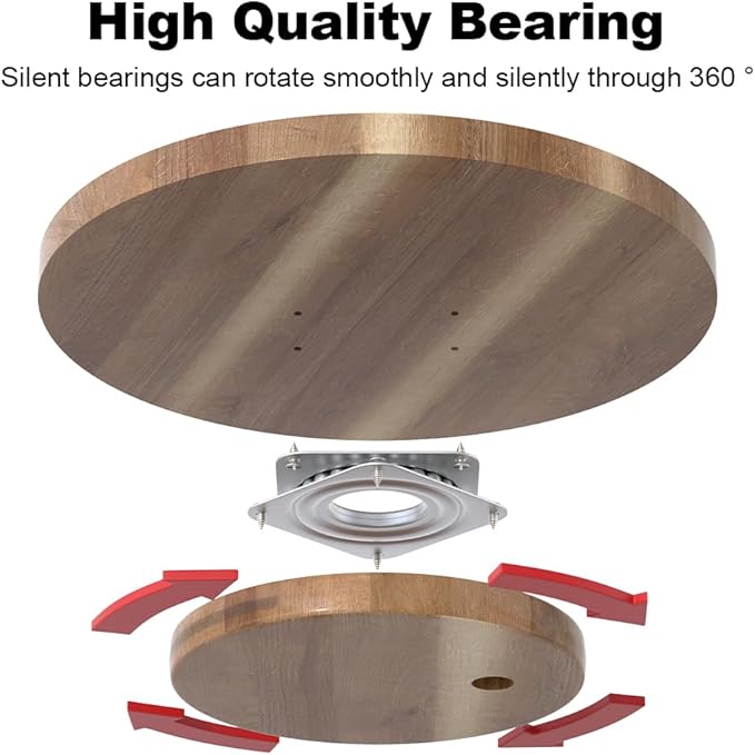 10 inch Wooden Lazy Susan Turntable, Acacia Wood Spinning Organizer for Dining Table, Cabinet, Fridge, countertop, Pantry
