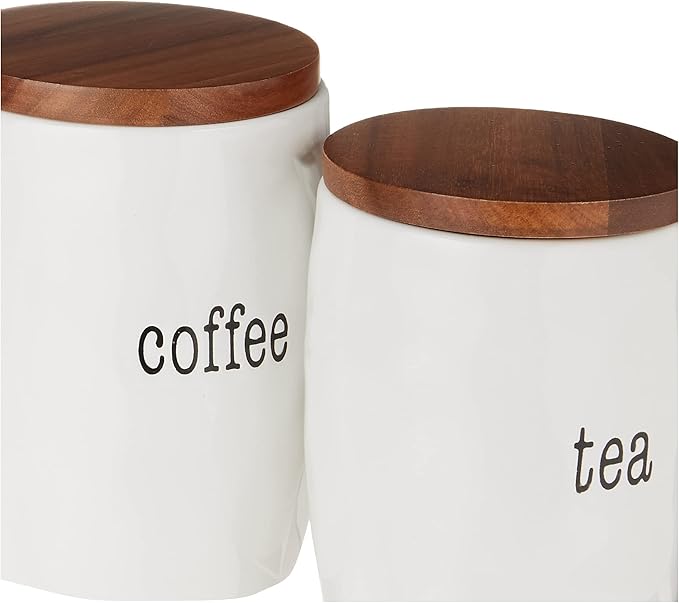 Certified International Corp It's Just Words 4 Piece Canister Set with Wood Lids, Multicolor