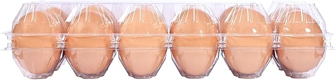 120 Piece Transparent Plastic Egg Cartons Specs2×6 12 Individuai Plastic EggCartons Farm Eggs Storage Size11×3.93×2.6inch(2x6 12 bulk Egg Cartons, 120 pieces)