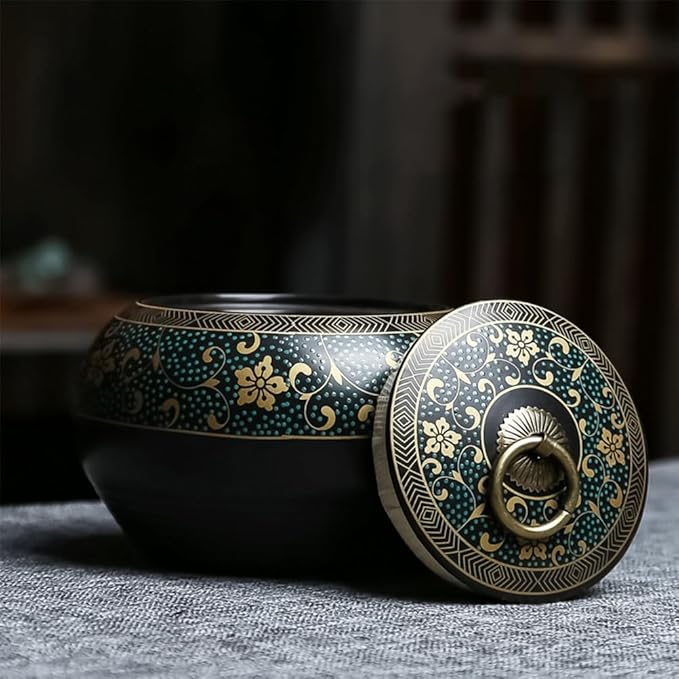 Tea Cup Tea Canister Exquisite Oriental Ceramic Food Storage Jar Canister Loose Tea Tin Tea Storage Jar Tea Tea Canister Coffee Canister Coffee Jar Spices Nuts Storage Tea Cups