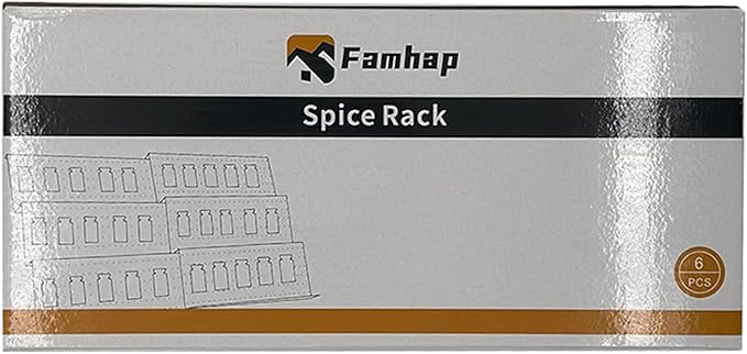 Famhap Spice Drawer Organizer, 6 Pack Drawer Seasoning Organizer Expandable from 11.6" to 23.2" Seasoning Rack Tray Insert for Kitchen Drawers, Spice Rack Tray for Drawer/Countertop (Black)