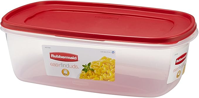Rubbermaid 071691405382 food, 2 pack, clear with red lid
