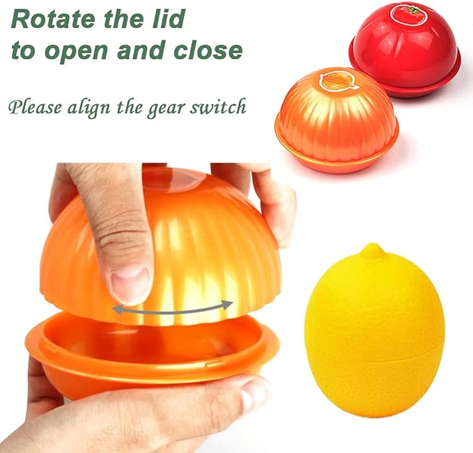 4 Pack Fruit and Vegetable Storage Containers Set for Fridge, Avocado Saver Onion Storage Container Tomato and Lemon Keeper