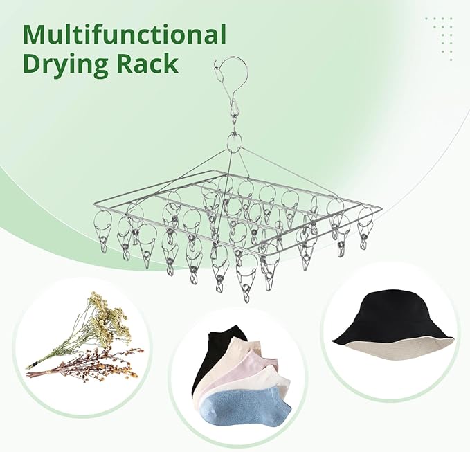 Homaisson 8-Piece Herb Drying Rack, Stainless Steel, Windproof, Space-Saving for Herbs, Spices, Tea Leaves