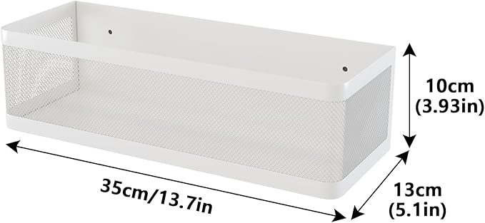 Magnetic Shelf for Washing Machine Magnetic Organizer for Laundry Washing Machine Shelf Hanging Basket Storage Magnetic Fridge Shelves Spice Rack for Refridgerator (White, L13.78in*W5.12in*H3.94in)