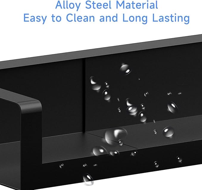Spice Rack, Magnetic Stove top Shelf, Over the Stove Spice Rack, Adjustable 15-30 In, for Kitchen Shelves, Seasoning Organizer, Matte Black