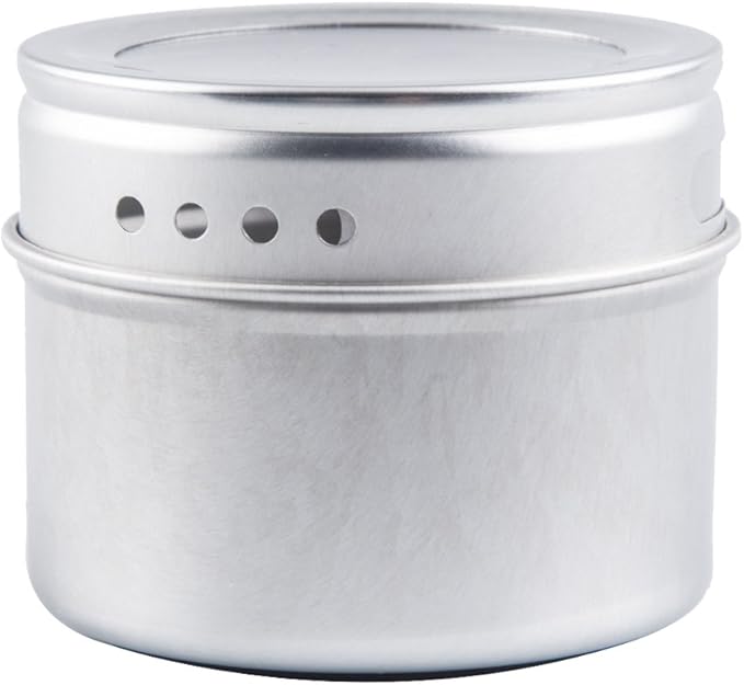 Bekith 20 Pack Magnetic Spice Tins Storage Spice Containers, Clear Top Lid with Sift or Pour, Magnetic on Refrigerator and Grill, 240 PVC Spice Label Set