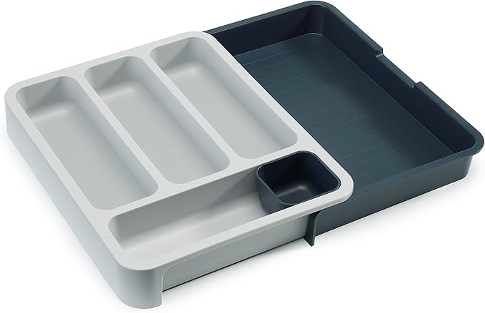 Joseph Joseph 85042 DrawerStore Expandable Cutlery Tray, Gray
