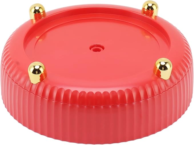 360 Degree Rotating Storage Rack Organizer Round Cosmetic Spice Rack Turntable for Kitchen Cabinet Pantry Small (Red)