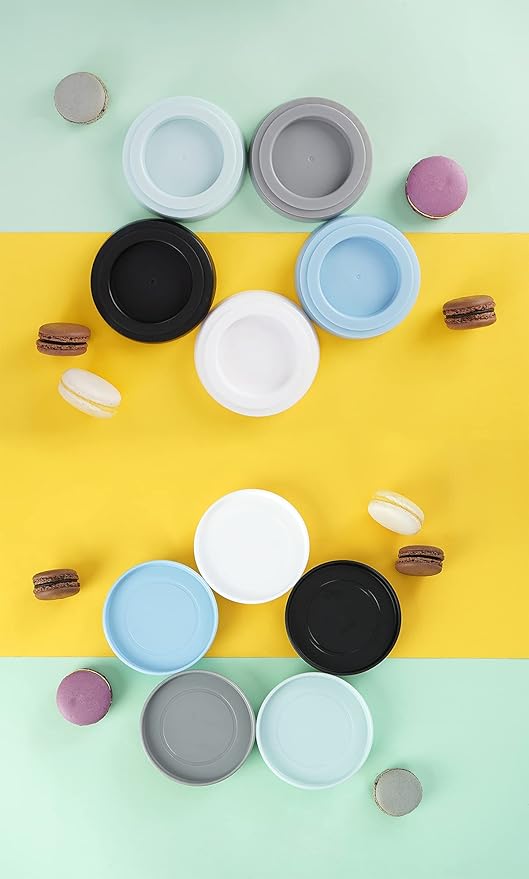 Glass Food Storage Jars with Plastic Lid Set of 5- Jars for Spaghetti Pasta, Cookie, Rice, Flour, Nuts