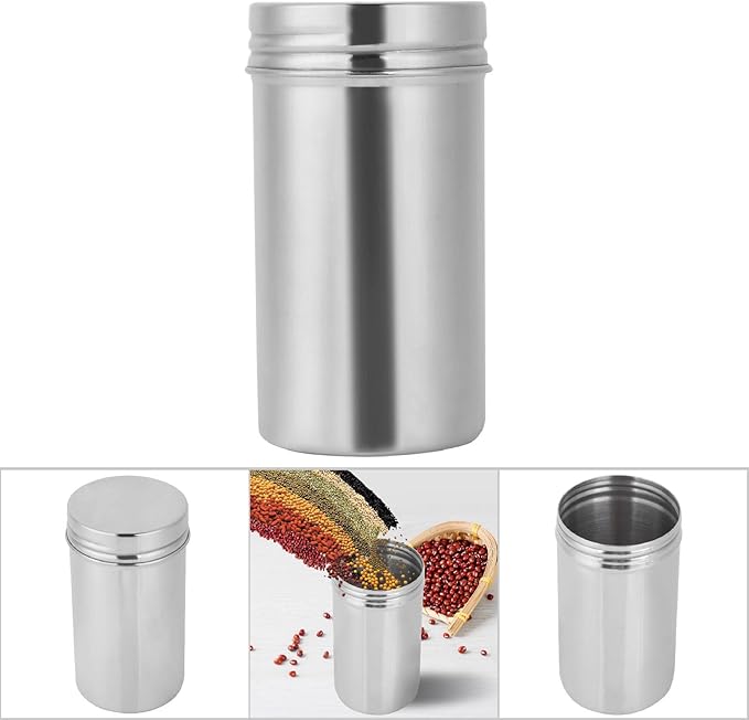 Air Tight Coffee Grounds Container, 304 Stainless Steel Sealed Coffee Bean Storage Container Jar, Airtight Tea Coffee Beans Canister for Storing Candy Cookies Cereal Sugar Oatmeal Chips or Herbs
