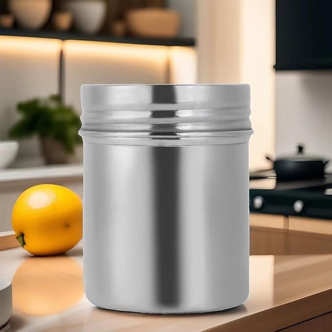 Food Storage Jar, Stainless Steel Sealed Storage Jar, Airtight Kitchen Food Storage Container, Portable Coffee Grounds Container for Beans (Small size)