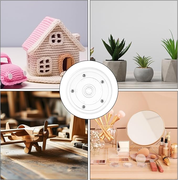 6 Pack 4 inch Small Lazy Susan, Lazy Susan Turntable Organizer Acrylic Lazy Susan for Kitchen Spice Rack Table Cake Kitchen Pantry Decorating
