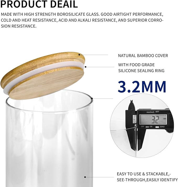 ZOMUIA Glass Coffee Containers Airtight Coffee Bean Storage Jars with Shelf, 2Pcs 44oz Coffee Station Organizer Coffee Canisters, Kitchen Food Storage Jars for Coffee, Sugar, Candy, Oats, Nuts