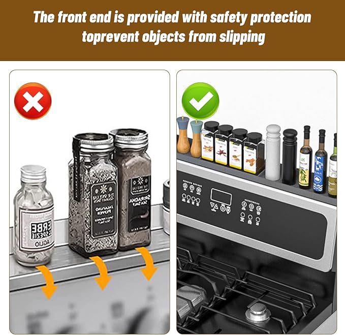 30 Inch Silicone Magnetic Stove Top Shelf with 6 Magnets, Stove Spice Rack Shelf Foldable Magnetic Spice Rack for Stove, Stove Shelf for Back of Stove, Stove Rack for Kitchen (grey)