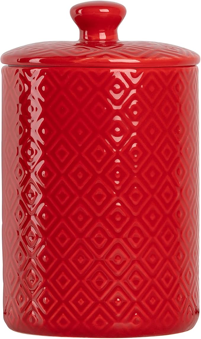 10 Strawberry Street Kitchen Canister, 3 Piece Set, Diamond Red