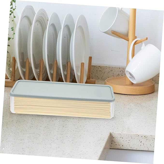 Luxshiny Blue Large Canister Box Storage Container Airtight Pasta Storage Noodle Refrigerator Holder Narrow Pasta Holder