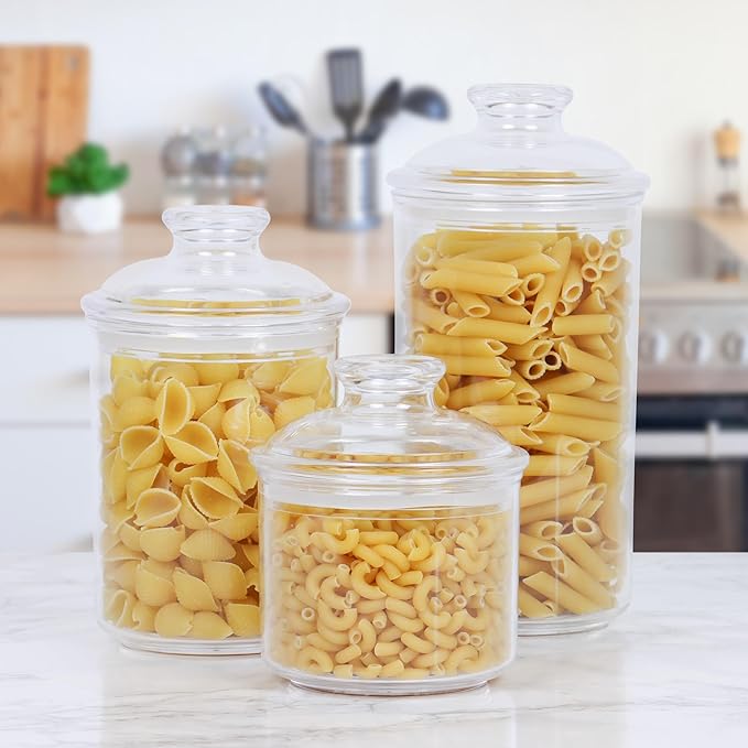 JOEY'Z 34oz/1L - Acrylic Airtight Candy Jar Cookie Jar - Candy Jars with Lids Apothecary Jars With Lids - Laundry Pods Container Laundry Pod Container