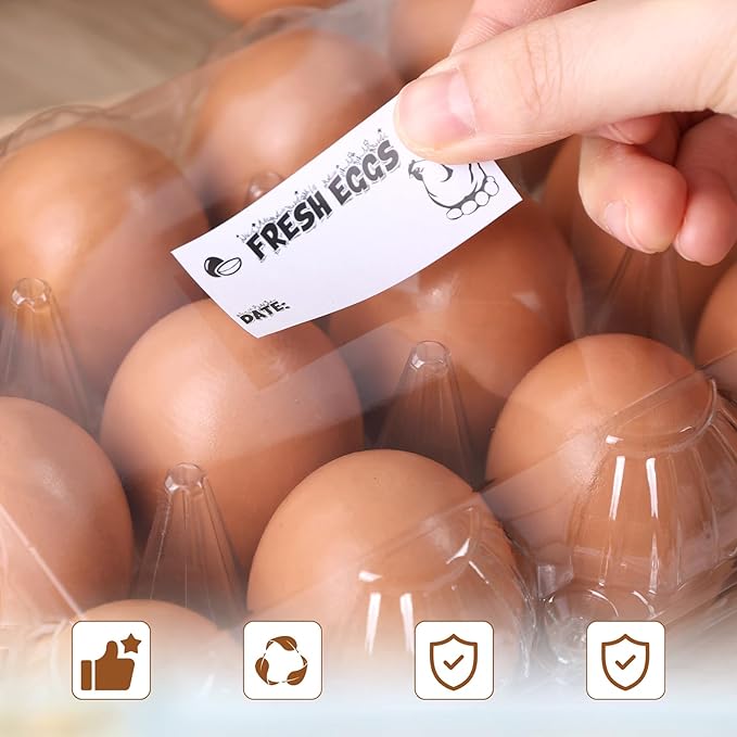 LOVEINUSA Clear Egg Cartons Bulk, 1 Dozen 12 Count Empty Egg Carton Storage Containers for Home Ranch Chicken Farm Market Display, 60 PCS