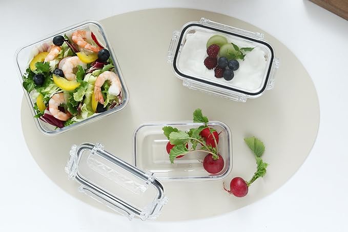 Airtight Food Storage Container With Lid (25oz) Leak-Proof Lunch Box | BPA-Free | Meal Prep | Microwave, Freezer and Dishwasher Safe | Kitchen Fridge Organizer Boxes | Fresher Food