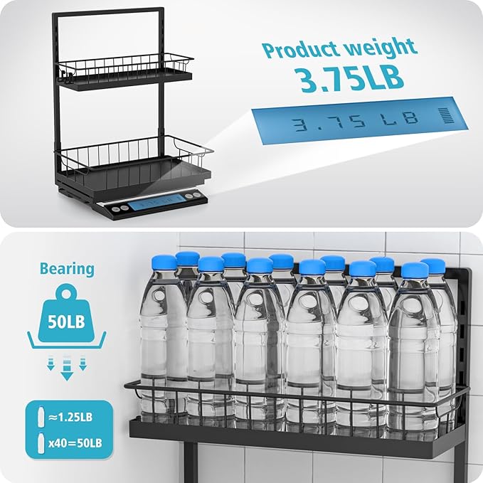 WOWBOX 1 Pack Under Sink Organizer 2 Tier Slide Out Cabinet Organizer Under Sink Organizers and Storage for Kitchen Bathroom Pantry