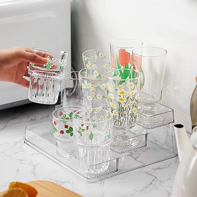 Acrylic Spice Rack, No Assembly Clear 3 Tier Condiment Bottle Shelf Vanity Organizer for Cabinet Kitchen Bathroom (1pcs)