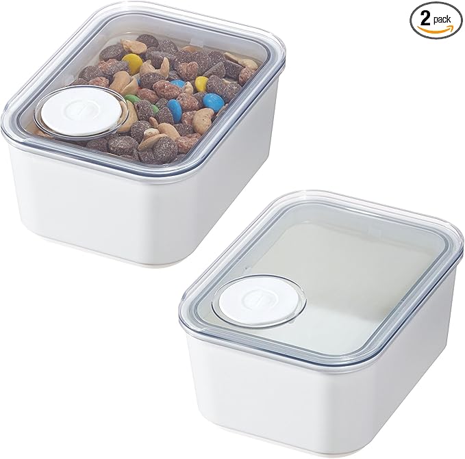 InterDesign iDesign Small Airtight Kitchen Canister with Removable Pour Cap - Set of 2 - White