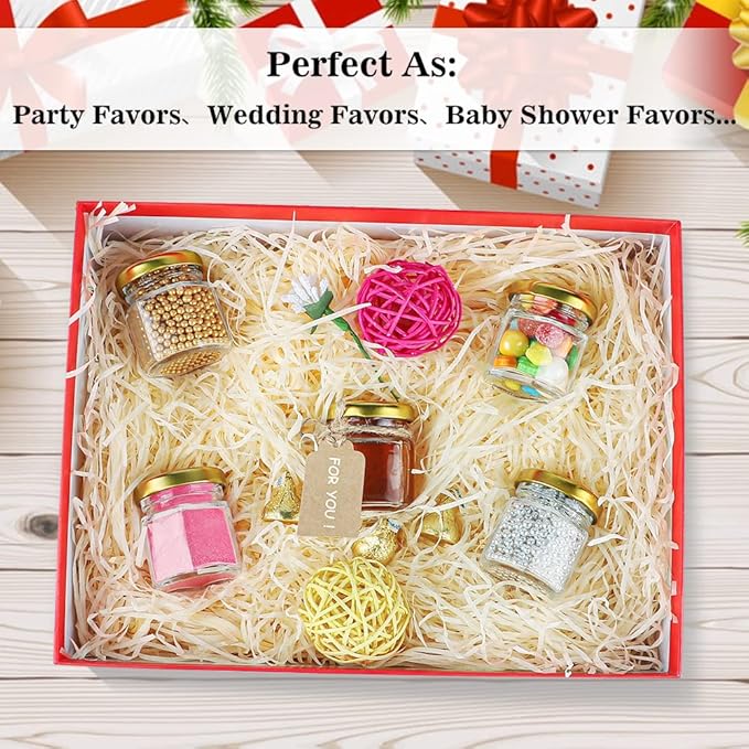 60 Pcs Small Glass Containers with Airtight Lids, 1.5 oz Mini Honey Jars for Wedding Favor, Baby Shower, Small Hexagon Candle Jars for Making Candles, Body Butter, Jam, Spices, Herbs, DIY Gift