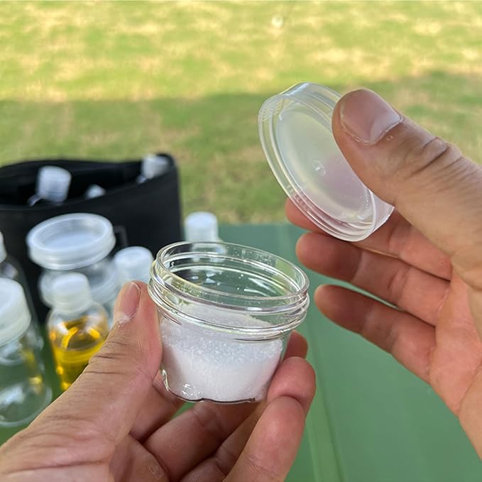 Travel Spice Bottle Kit, Camping Portable Compact Sauce Containers with 9 Seasoning Bottles Jar for Salt Sugar Dry Herb Spice, Great for Home or Outdoor Use