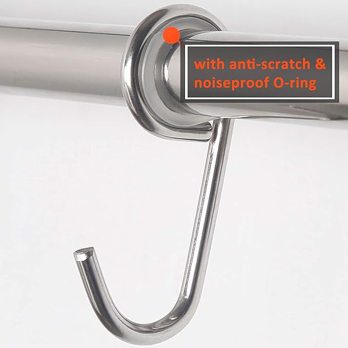 DSEAP Pot Rack - Pots and Pans Hanging Rack with 8 Hooks, Double Bars, Wall Mounted, Chromed