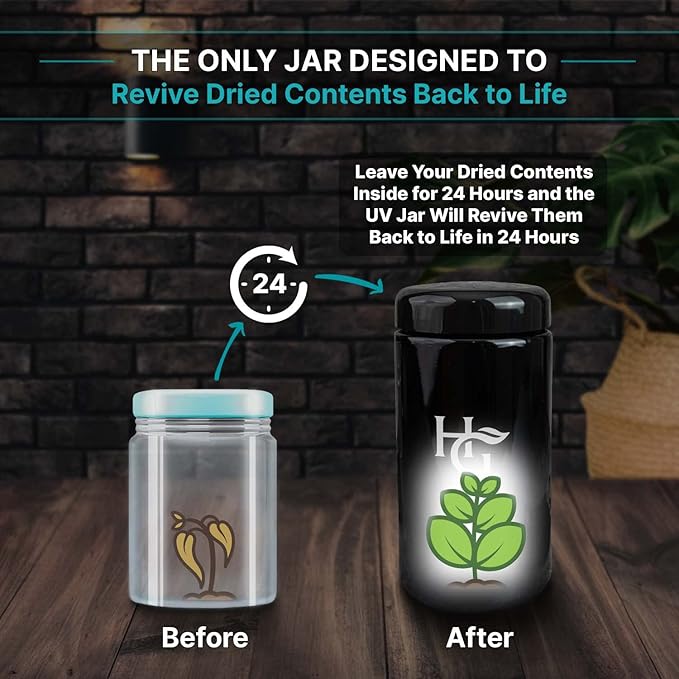 Herb Guard - 1 Oz Airtight Container and Smell Proof Jar (500 ml) 2 Way 62% Pack Keeps Goods Fresh for Months