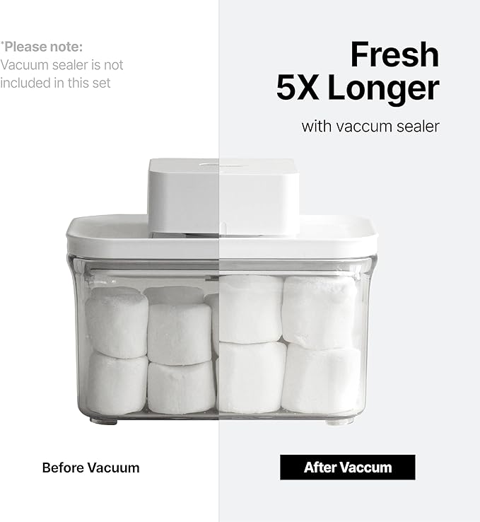 Premium Airtight Food Storage Containers 4-piece/Set, BPA Free, 100% Leak Proof, Keep food fresh up to 5 times longer than non-vacuum storage