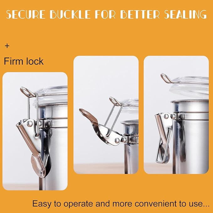 Coffee Canister, 4 Sizes Stainless Steel Kitchen Food Storage Container Bottle Sugar Tea Coffee Beans Canister (plus size)