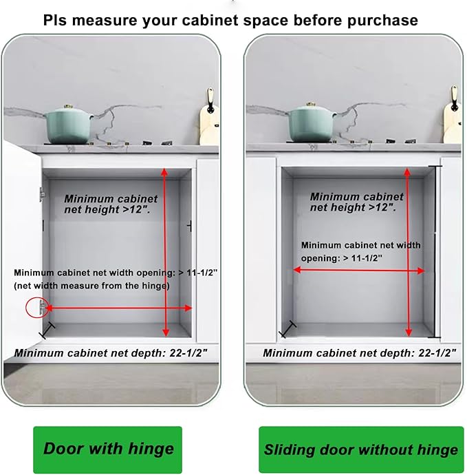 DINDON Pull Out Cabinet Organizer for Pans, Pot lid, Cookie Sheet, Cutting Board, Baking Tray, Slide Out Kitchen Cabinet Storage Organizer, 10.5''W X 21"D X 10.6"H, Wood
