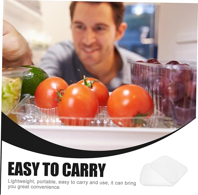 2 Pcs Transparent Food Storage Boxes with Lid for Refrigerator, Meat Container, Bacon Keeper, Stackable Cold Cuts and fruits Storage Containers for Fridge,Fridge Organizers