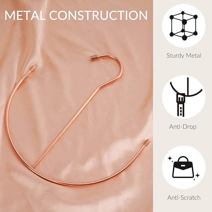 ZEDODIER Belt Hangers, Belt Rack 2 Pack Closet Accessories Organizers, Closet Organizer Hook Rack for Belt, Ties, Scarves, Camisoles, Hats, Bras, Shoes, Rose Gold