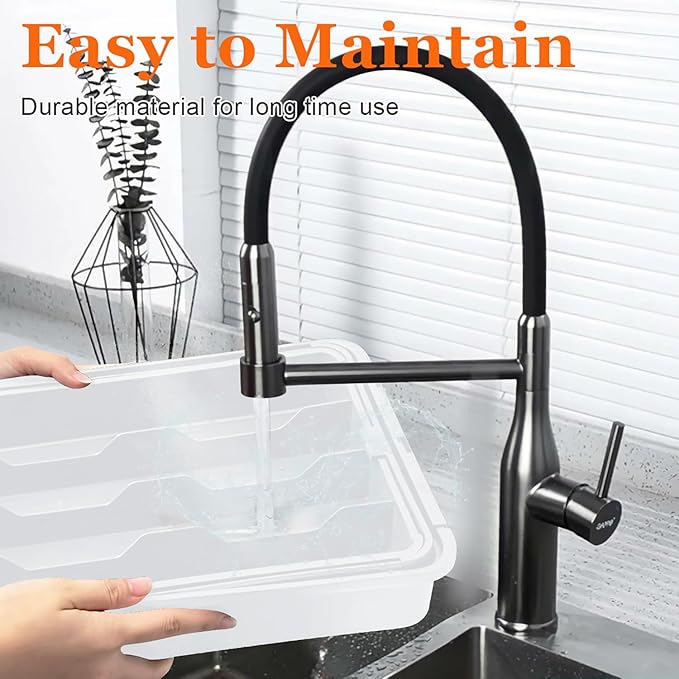 Adjustable Kitchen Utensil Organizer Plastic Silverware Drawer Organizer, Expandable Cutlery Drawer Organizer BPA Free Flatware Tray for Spoons Forks Knives Organizers Divider, White