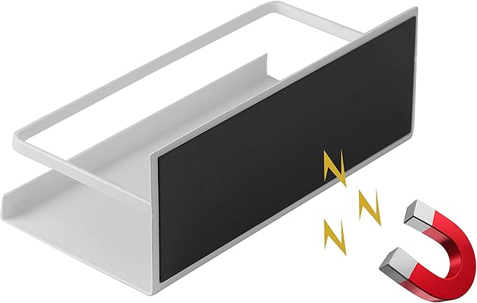 NHZ Magnetic Spice Rack, Magnetic Spice Rack Refrigerator, Magnetic Shelf, Metal Fridge Shelves with Extra Strong Magnets, Magnetic Shelf for Refrigerator, Perfect Space Saving (2 Pack, White)