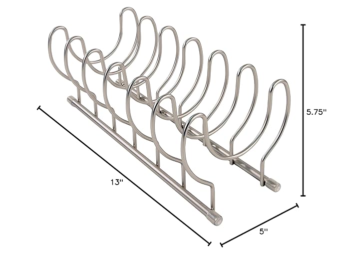 Spectrum Diversified Euro Lid Organizer, Plate Rack, Lid Holder, Rounded, Satin Nickel