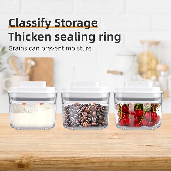 Food Storage Jars with POP-UP Lids- 3 Piece(0.35qt / 11oz),Airtight Food Storage Containers,Storage for Milk Powder Coffee Candy Noodles Nuts for candy