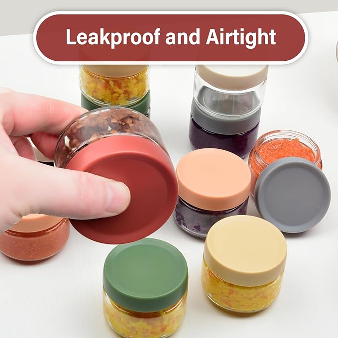 2 oz Glass Dressing Containers To Go Sauce Cups Mini Condiment Dip Jars with Lids Lunch Box Accessories,6-Pack